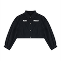 NOIR PROJECT- Denim crop jacket women